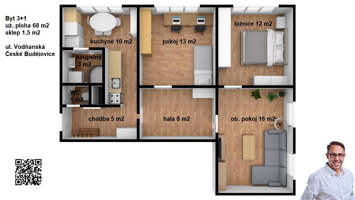 Ukázka půdorysní plán byt